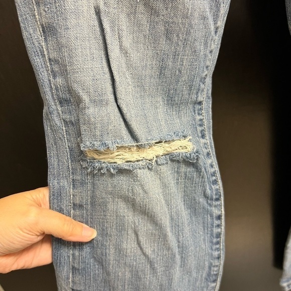 American Eagle Jeans Womens 4 Short Boyfriend 77 Low Rise Light Wash Fade - Picture 2 of 12